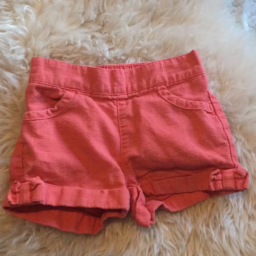 Coral bow cuff 100% cotton elastic waist shorts
